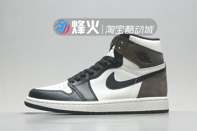Black MochaBeacon fire quality goods Nike official website AJ Men's Shoes Obsidian Biology hacker AJ1 Small Barb black Mocha Gao Bang Women's Shoes