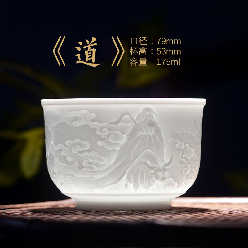 AvenueDiscipline Poetic philosophy high-end Zodiac cup Jingdezhen carving Jianzhan man teacup Master's Cup Kung Fu Tea Single cup Tea cup