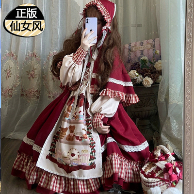 taobao agent Little Red Riding Hood, demi-season small princess costume, red clothing, Lolita style, halloween