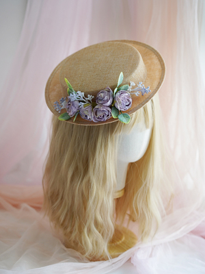 taobao agent Original lolita French Girl Maha Hat Hat Retro Coking Rose Mori Flower Elegant Flat Camer Photo