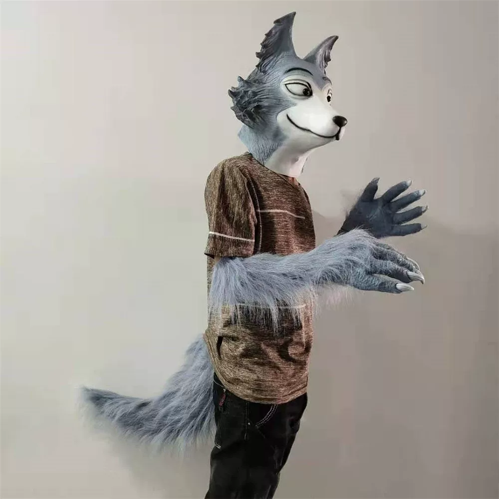 Латексная маска для Reagsen Grand Gray Wolf Wolf Wolf Claw, реквизит для, персонаж аниме