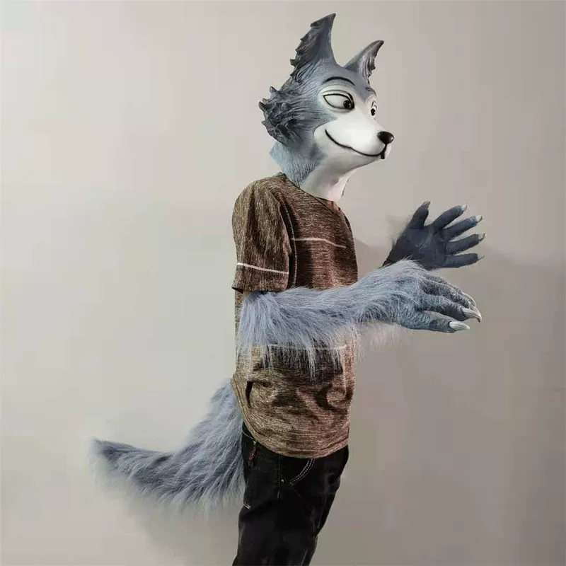 Латексная маска для Reagsen Grand Gray Wolf Wolf Wolf Claw, реквизит для, персонаж аниме
