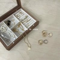 Деревянная коробочка для хранения, коробка для хранения, ювелирное украшение, кольцо, ретро ожерелье, брендовый аксессуар, сделано на заказ