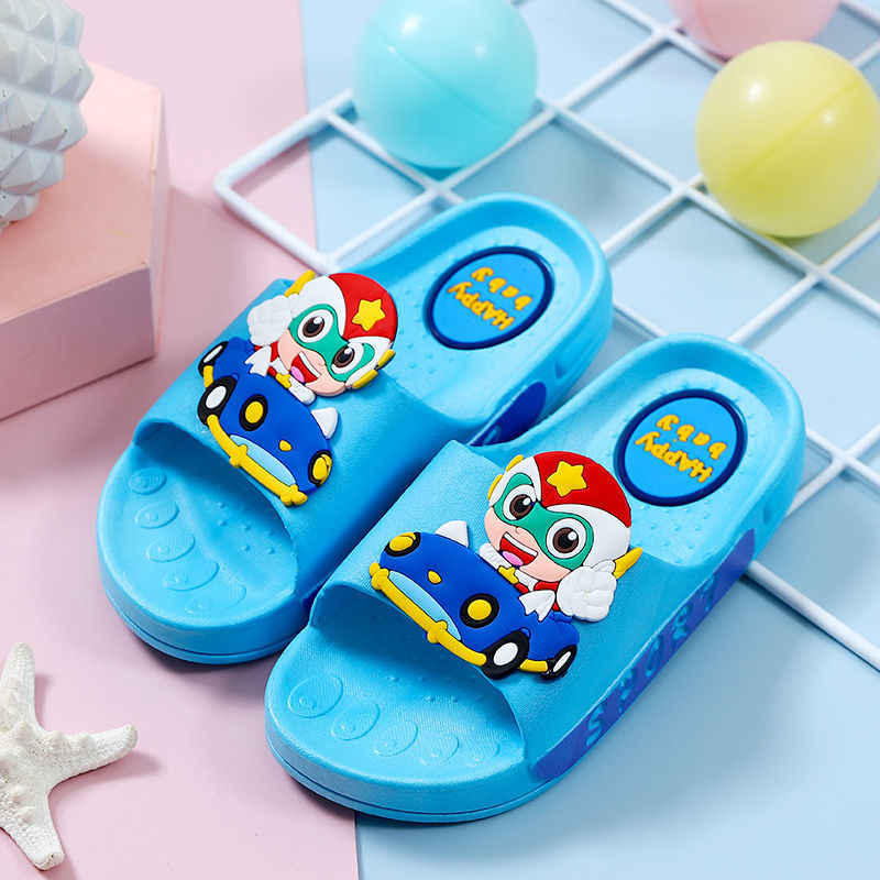 Racing Driver & Sky Bluechildren slipper Boy slipper Autumn and winter summer Eldest child sandals  At home girl Shower Room take a shower non-slip Sandals male