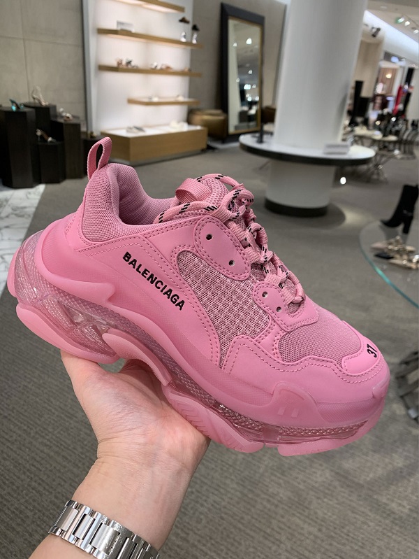 Pink Crystal BottomParis Triple s Daddy shoes Make old Retro gym shoes combination air cushion Crystal bottom Home B leisure time men and women shoes