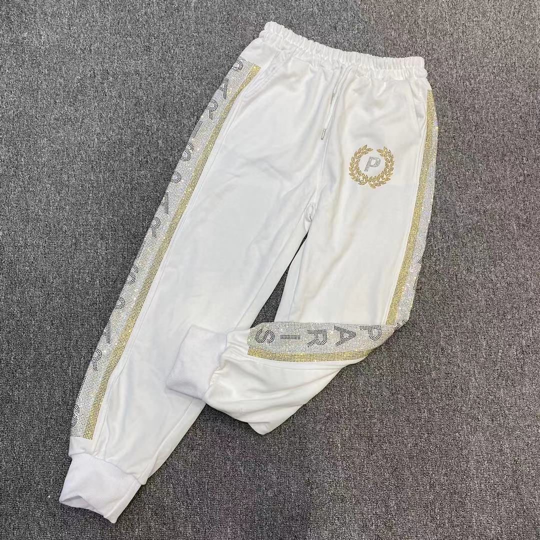 White2021 summer new pattern Fashion and leisure sweatpants  8155 easy motion trousers European goods heavy industry trend Tie one's feet sweatpants
