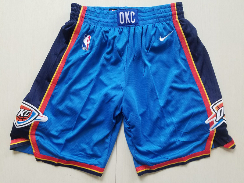 Thunder Blue Pants21 years basket net Clippers Thunder Miami Heat Tripartite joint name New season City Edition Award Edition Embroidery Basketball pants shorts
