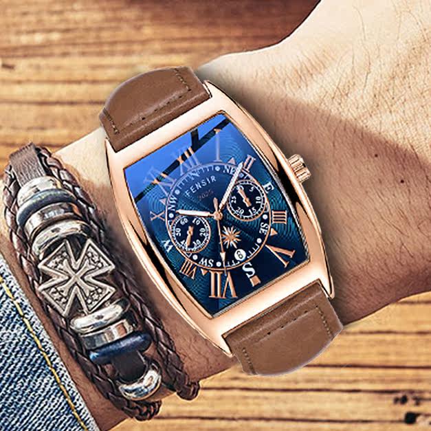 Luxury Men's Quartz Wrist Watch With Transparent Backing_voghion.com