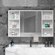 Tủ gương lưu trữ bằng gỗ nguyên khối đơn giản với thanh treo khăn phòng tắm thông minh treo tường lưu trữ tủ gương trang điểm tủ gương đẹp tủ gương treo tường