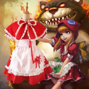 Trang phục Annie Liên minh huyền thoại Trang phục hầu gái cos/cosplay/lol trang phục lễ hội Cô bé quàng khăn đỏ Ông già Noel quàng khăn đỏ