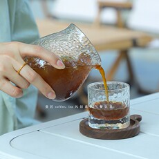 Руки мыть горшки 手冲单品咖啡分享壶日式锤纹透明玻璃杯耐高温单品咖啡杯套装