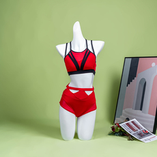 костюм pole dance hopewin新款运动瑜伽套装拼色分体专业高端性感钢管舞服网红健身