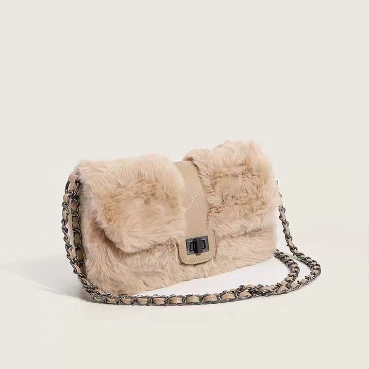 Di alta qualità per le donne 2023 Nuova tendenza moda casual peluche versatile monospalla borsa a tracolla a catena_voghion.com
