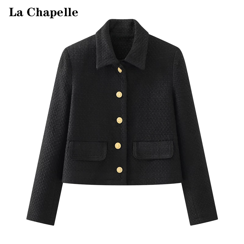Черная ретро-куртка, стиль Chanel, французский стиль, для подростков