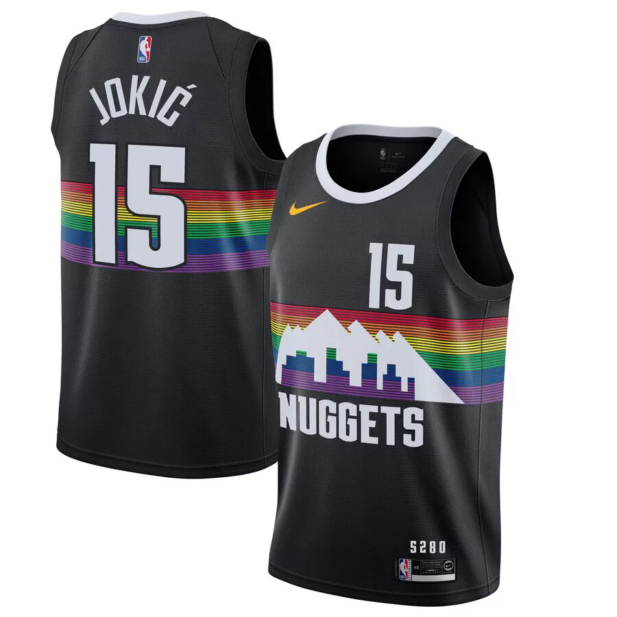 Американская версия Genuine Nuggets No. 15 Jakich Jersey 1 Porter Gordon Мужские баскетбольные ткани 27 Murray City Version