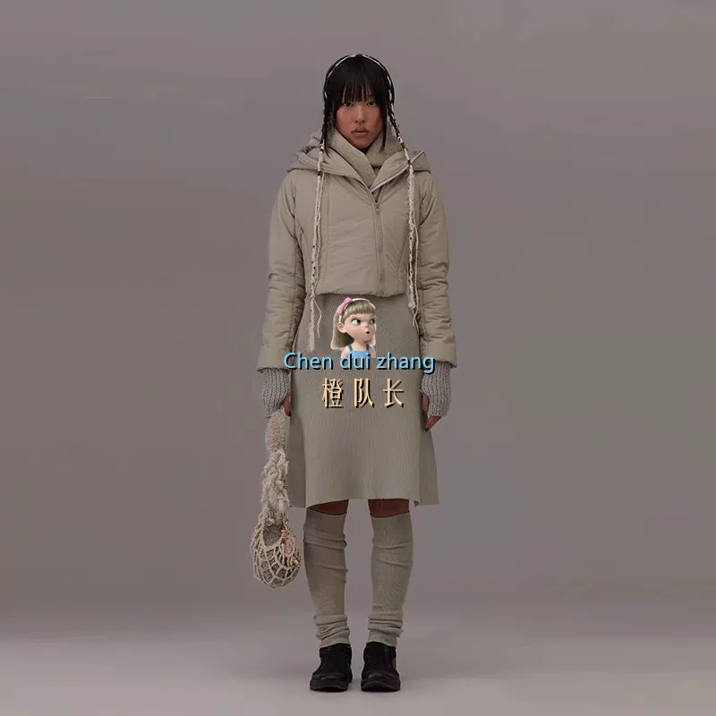 Часть лока HYEIN SEO 23 осень-зима Y2K сладко-острый высокий талией худи хлопковый пальто тёплая хлопковая верхняя куртка