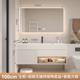mẫu tủ gương phòng tắm Tùy chỉnh 
            2023 tủ phòng tắm mới kết hợp tấm đá một chậu sứ liền mạch chậu rửa chậu rửa mặt tủ gương thông minh tủ phụ tủ gương lavabo phòng tắm tủ gương phòng tắm