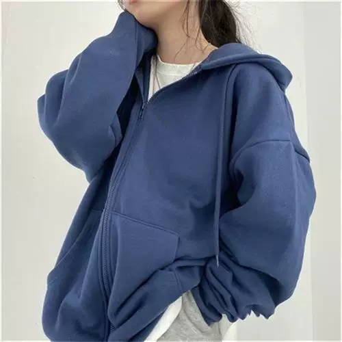 ЖЕНСКИЕ ХОРАНЖУКА стильные худи на молнии Oversized однотонные P