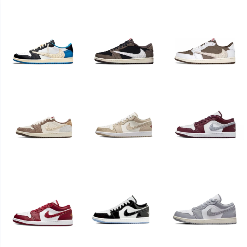 Air Jordan 1, низкие красные ретро спортивная обувь для велосипеда