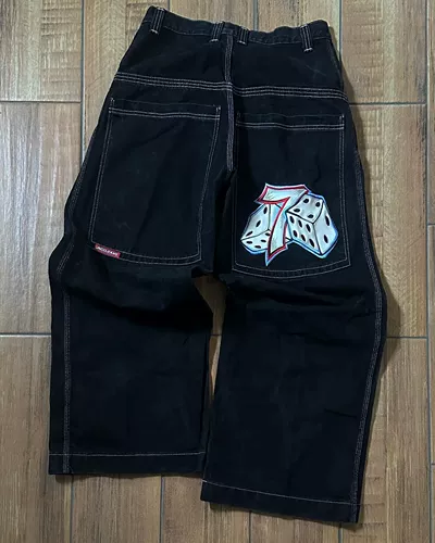 Jnco Jeans y2k Hap Hop Lucky 7 графическая печатная ручка мешковалась