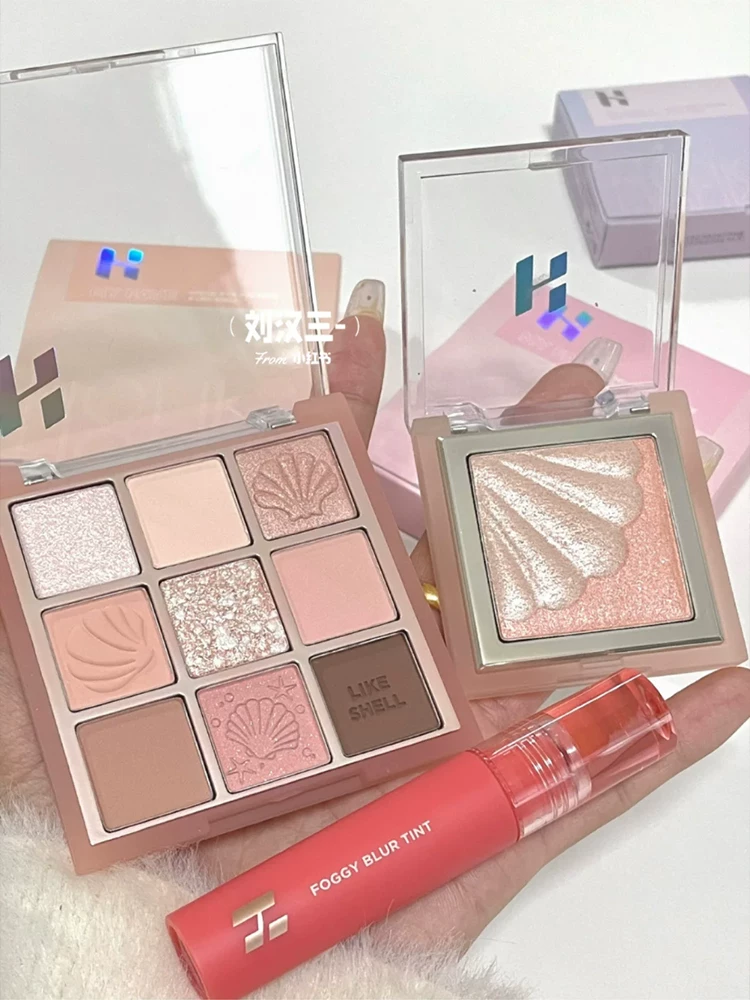 Новая продукция! Южная Корея Holika Shell Series Nine -цветная палетка теней для глаз румяна shell High-light Water Misty Lip Glaze