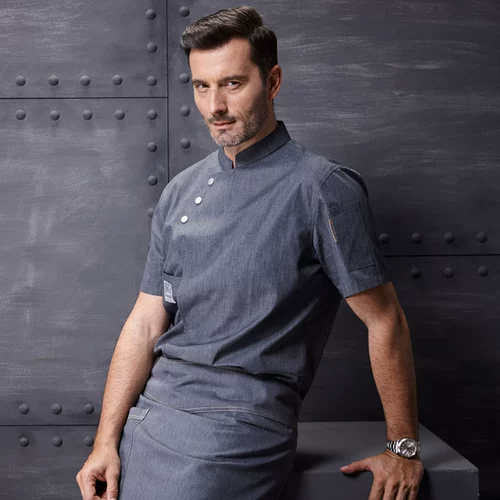 Tesmei Hotel Chef Chef Work Server Мужской отель Chef Service Long -Sleeved Custom Chef Clear Clear High -End High -End Женщина для общественного питания