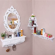Gương phòng tắm treo tường Phòng khách châu Âu bàn trang điểm gương đơn giản thẩm mỹ viện trang điểm gương trong nhà treo tường gương thay đồ - Gương