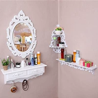 Gương phòng tắm treo tường Phòng khách châu Âu bàn trang điểm gương đơn giản thẩm mỹ viện trang điểm gương trong nhà treo tường gương thay đồ - Gương gương cổ điển