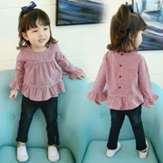 Bé áo sơ mi nữ 1-3 tuổi dài tay áo bé Hàn Quốc phiên bản của Công Chúa 0 cô gái áo sơ mi 5 mùa xuân và mùa thu 2018 new 2 thời trang 4