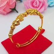 Đồng xu châu Âu mới Trang sức theo phong cách dân tộc Vintage Vòng đeo tay nữ mô phỏng Sand Gold Bracelet Điều chỉnh mạ vàng Vòng đeo tay