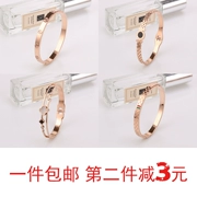 Vòng đeo tay bằng thép ba lá bằng titan bằng vàng hồng nữ không phai phiên bản tiếng Nhật và tiếng Hàn của chiếc vòng đeo tay Taigang nhỏ tươi hoang dã dành cho sinh viên