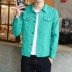 Mùa xuân phần mỏng denim jacket nam slim jacket Hàn Quốc phiên bản của xu hướng của thanh niên đẹp trai hoang dã áo giản dị Áo khoác