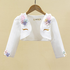 Плащ детский 23春秋搭裙子短装披风大女孩女童公主披肩儿童礼服小外套长袖开衫