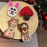 Импортный милый шерстяной войлок, брошь с грибочками-гвоздиками ручной работы, кролик, булавка, год кролика
