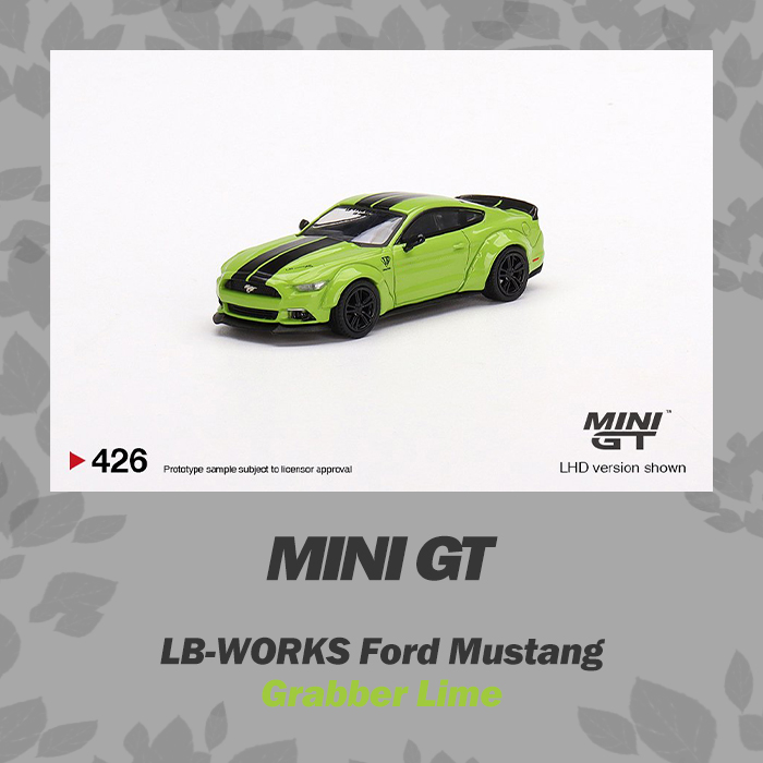 MINI GT 1:64 Ford Mustang Grabber Lime LB-WORKS LHD Model Car in