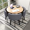 Water Quarter round table+gray cloth chair one table 4 chairs