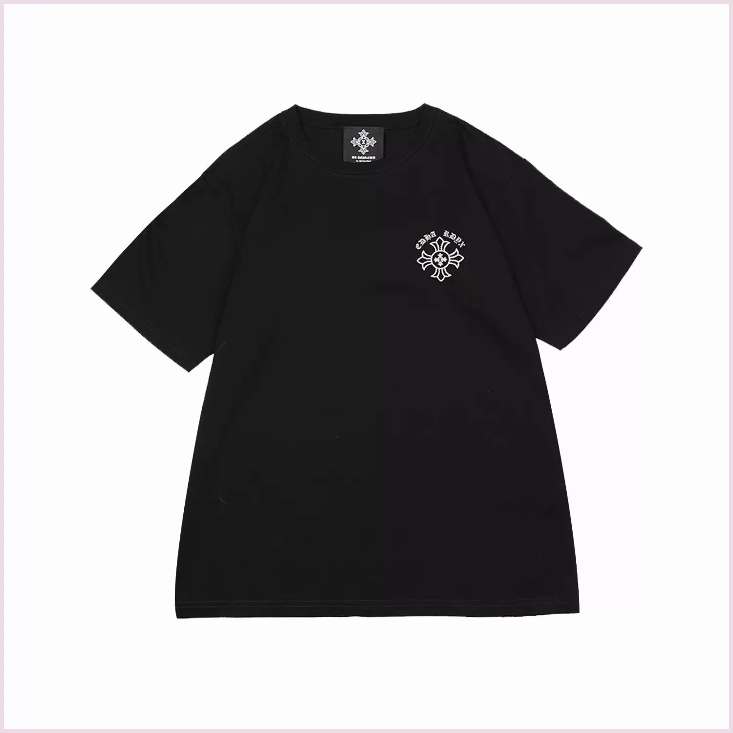 Ed Hardy, хлопковая черная классическая футболка с коротким рукавом и круглым вырезом