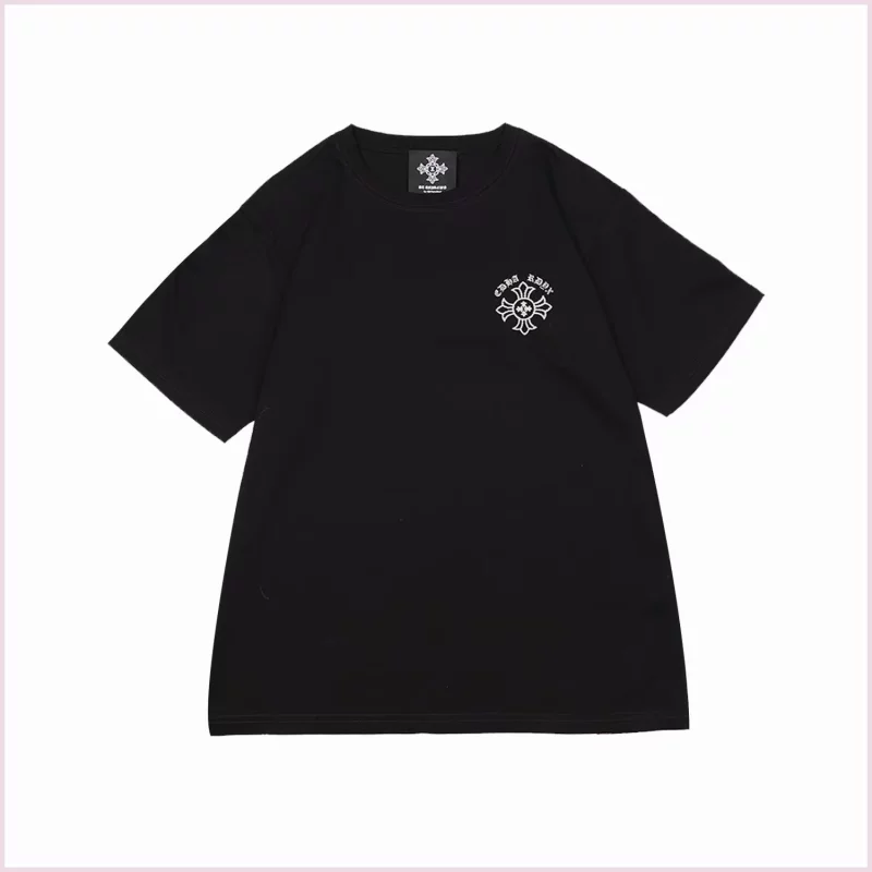 Ed Hardy, хлопковая черная классическая футболка с коротким рукавом и круглым вырезом