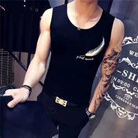 Mùa hè Hàn Quốc không tay T-Shirt cotton mồ hôi thoáng khí vest nam vest rào cản Slim-loại xu hướng chặt chẽ thanh thiếu niên áo ba lỗ