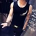 Mùa hè Hàn Quốc không tay T-Shirt cotton mồ hôi thoáng khí vest nam vest rào cản Slim-loại xu hướng chặt chẽ thanh thiếu niên Lót