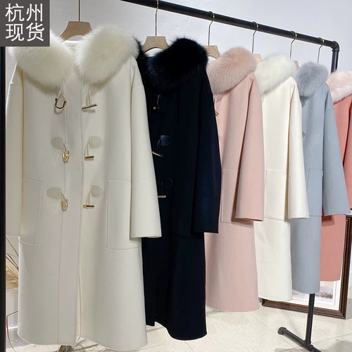 Зимнее двусторонное шерстяное шерстяное пальто с капюшоном, кашемировая куртка, в западном стиле