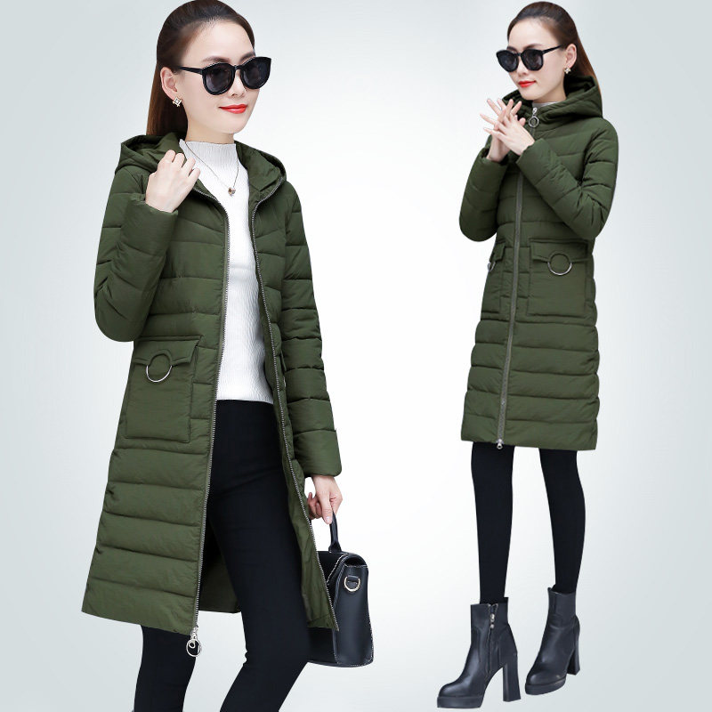 Chống mùa bông phụ nữ phần dài sinh viên Hàn Quốc mùa đông dày mỏng bông áo khoác nữ 2018 mới áo khoác mùa đông nữ