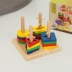 Trẻ em Giác Ngộ hình học giáo dục đầu cặp đồ chơi giáo dục nhận thức bộ bé 1-3 tuổi xây dựng cột khối bảng thông minh Đồ chơi bằng gỗ