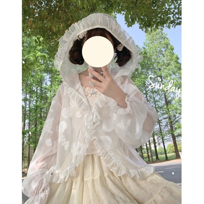 taobao agent Shiffon sun protection clothing, vest, cardigan, summer jacket, thin bra top, Lolita style