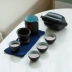 Nhanh chóng hành khách du lịch nhà văn phòng nồi 2 ly gốm đen Kung Fu bộ trà ấm lọc riêng - Trà sứ cốc uống trà có nắp đậy Trà sứ
