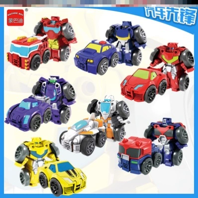 Đồ chơi cậu bé robot biến hình King Kong 4 mini car nhỏ 7 em trọn bộ 8 hướng dẫn sử dụng 3-6 tuổi - Đồ chơi robot / Transformer / Puppet cho trẻ em