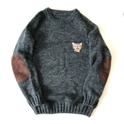 18 mùa thu và mùa đông Nhật Bản nguyên bản buồn ngủ mèo con thêu dễ thương Nam và nữ áo len đôi cổ tròn áo len áo len
