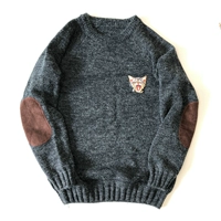 18 mùa thu và mùa đông Nhật Bản nguyên bản buồn ngủ mèo con thêu dễ thương Nam và nữ áo len đôi cổ tròn áo len áo len áo khoác cặp