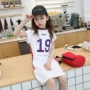 Mùa hè 2019 quần áo trẻ em gái dài tay áo thun ngắn nữ thể thao Hàn Quốc trẻ em nửa tay áo - Áo thun các mẫu áo thun đẹp cho bé