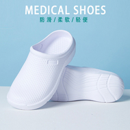 dép chống trượt crocs nặng có đáy hoạt động dép đi trong phòng không xốp giày y tá phẫu thuật phòng thí nghiệm trắng giày bảo vệ sạch giày mùa hè nhẹ đáy mềm giày dép y tế